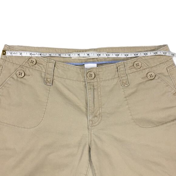 Gap Pants Low Rise Cotton Tan Khaki Capri Women's 12 Casual‎ Crop Pants Wide Leg - Picture 5 of 9